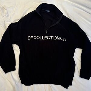 Black Fleece Half-Zip Pullover with White Logo